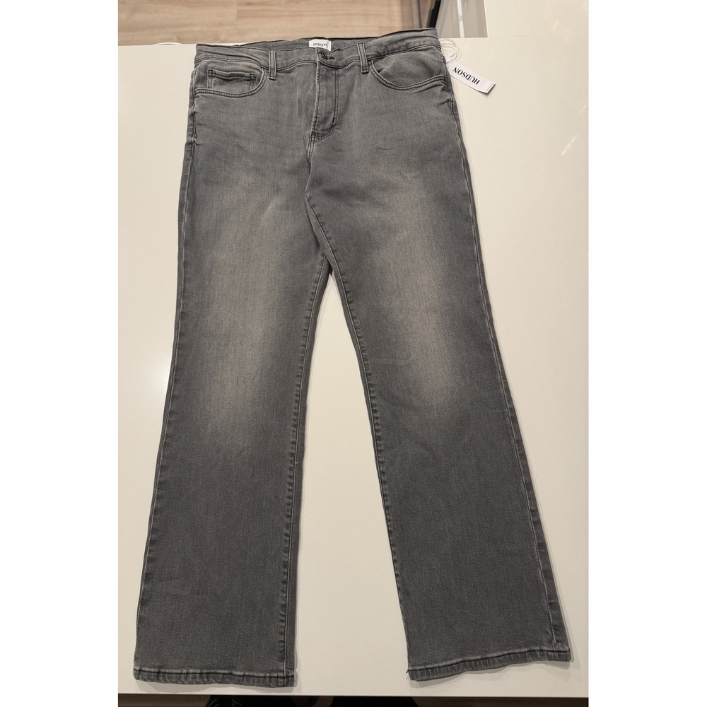 Hudson Mayfield Kick Flare Jeans 36 Grey Stretch Mid Rise Premium Denim Mens